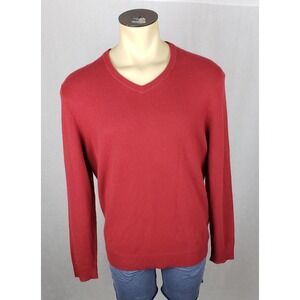 The Commons Sweater Mens L Cabernet Red 100% Cashmere‎ Casual Pullover Giftable